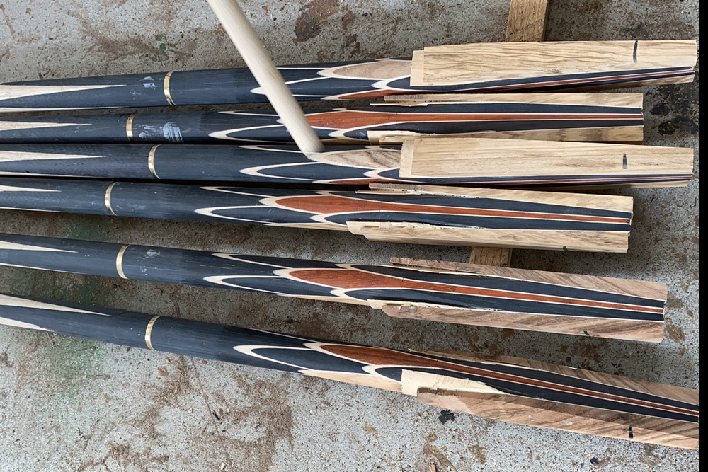Queue de billard de Luxe en Ébène, Cocobolo et Santal. Prix usine